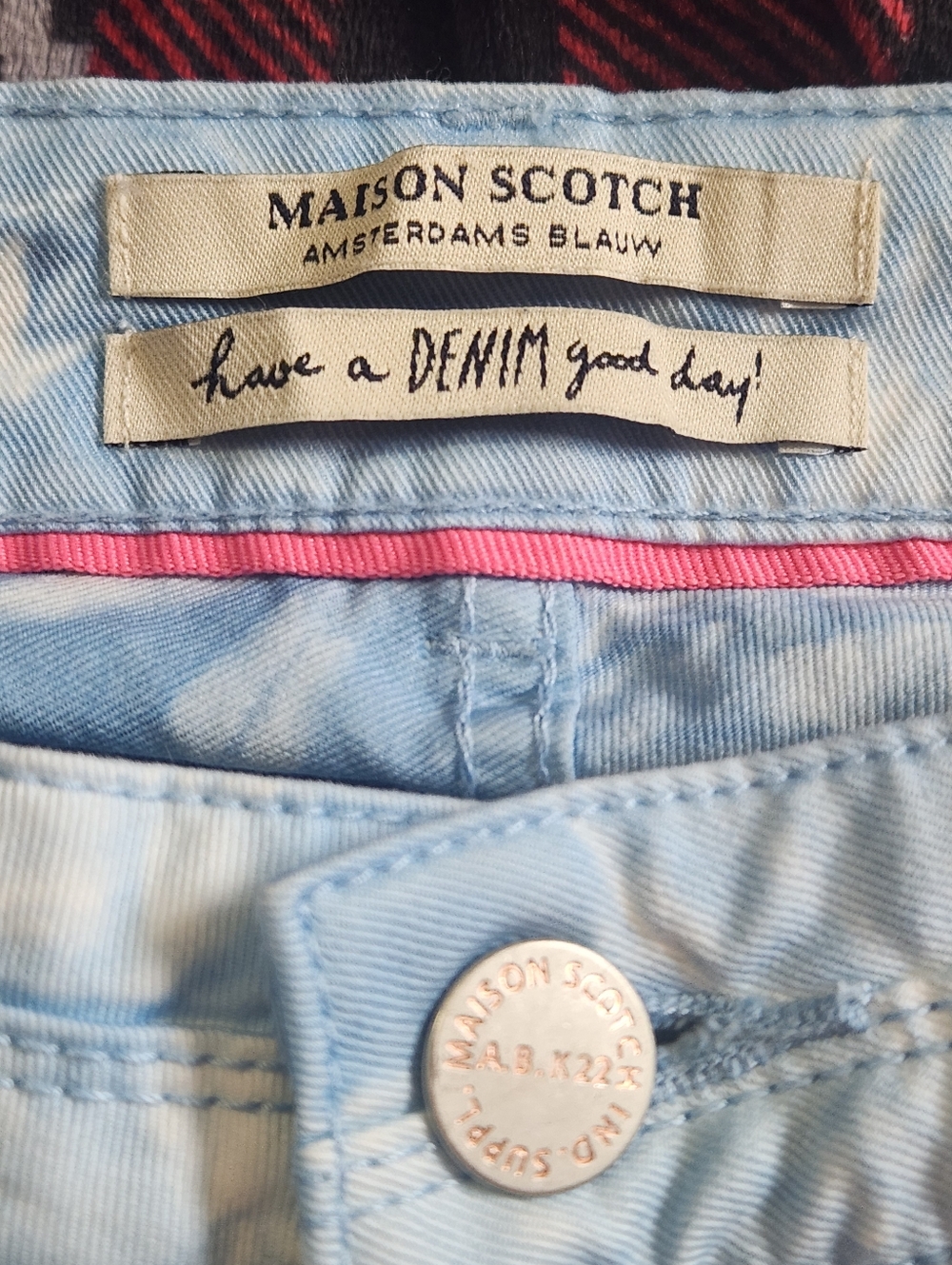 Rare Maison Scotch Amsterdams Blauw Memory Blue Tie Dye Skinny Jeans NWT 29/32 - Picture 5 of 16